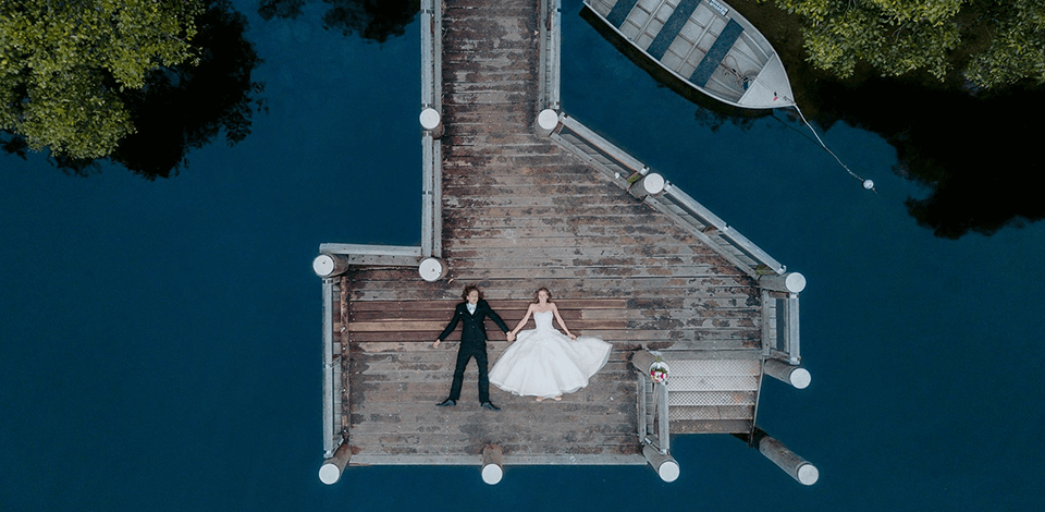 Mariage en Sologne vue drone