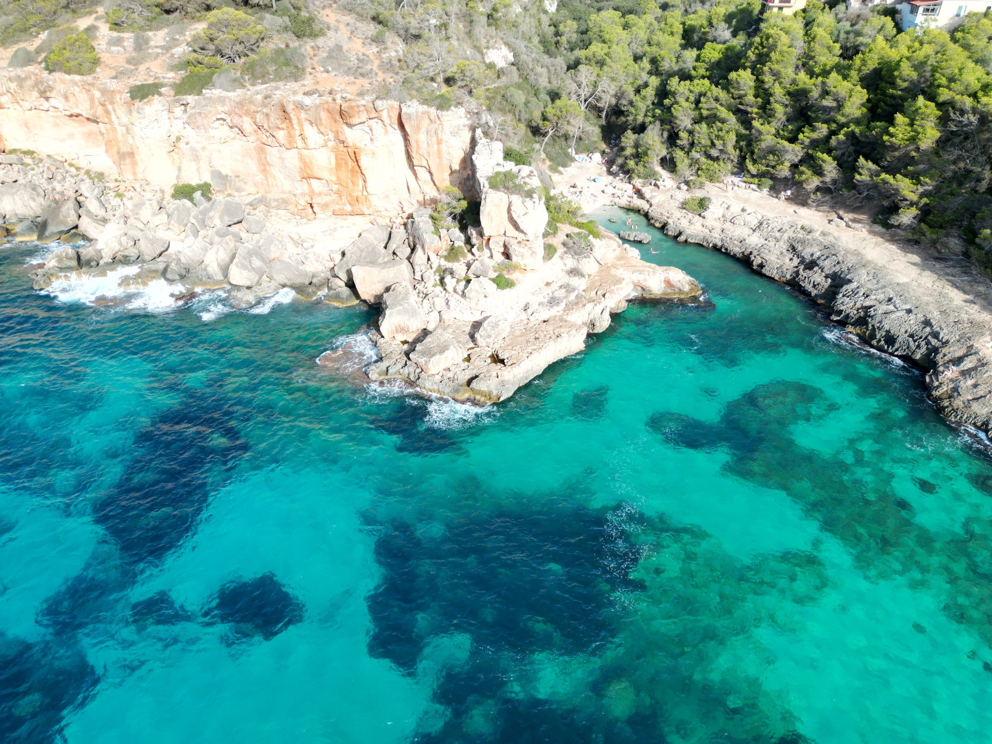 Cove in Baleares drone view